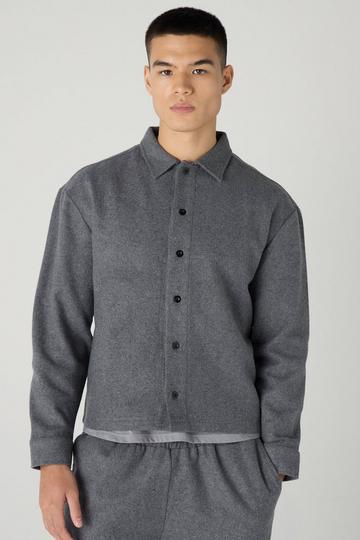 Regular Wool Look Overshirt dark grey