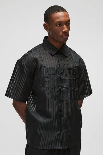 Oversized Limited Edition Organza Collared Shirt black