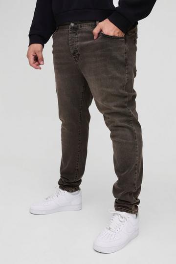 Brown Plus Skinny Stretch Tinted Jeans