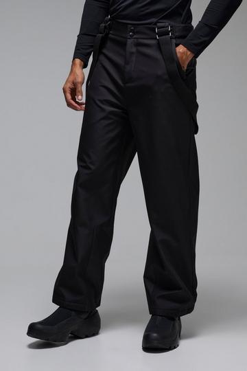 Black Man Active Detachable Strap Ski Trousers