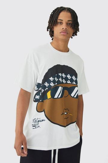 Oversized Biggie Cartoon License T-Shirt white