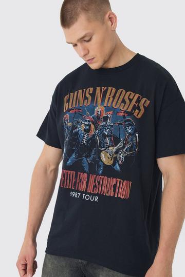 Oversized Guns N Roses Band License T-Shirt black