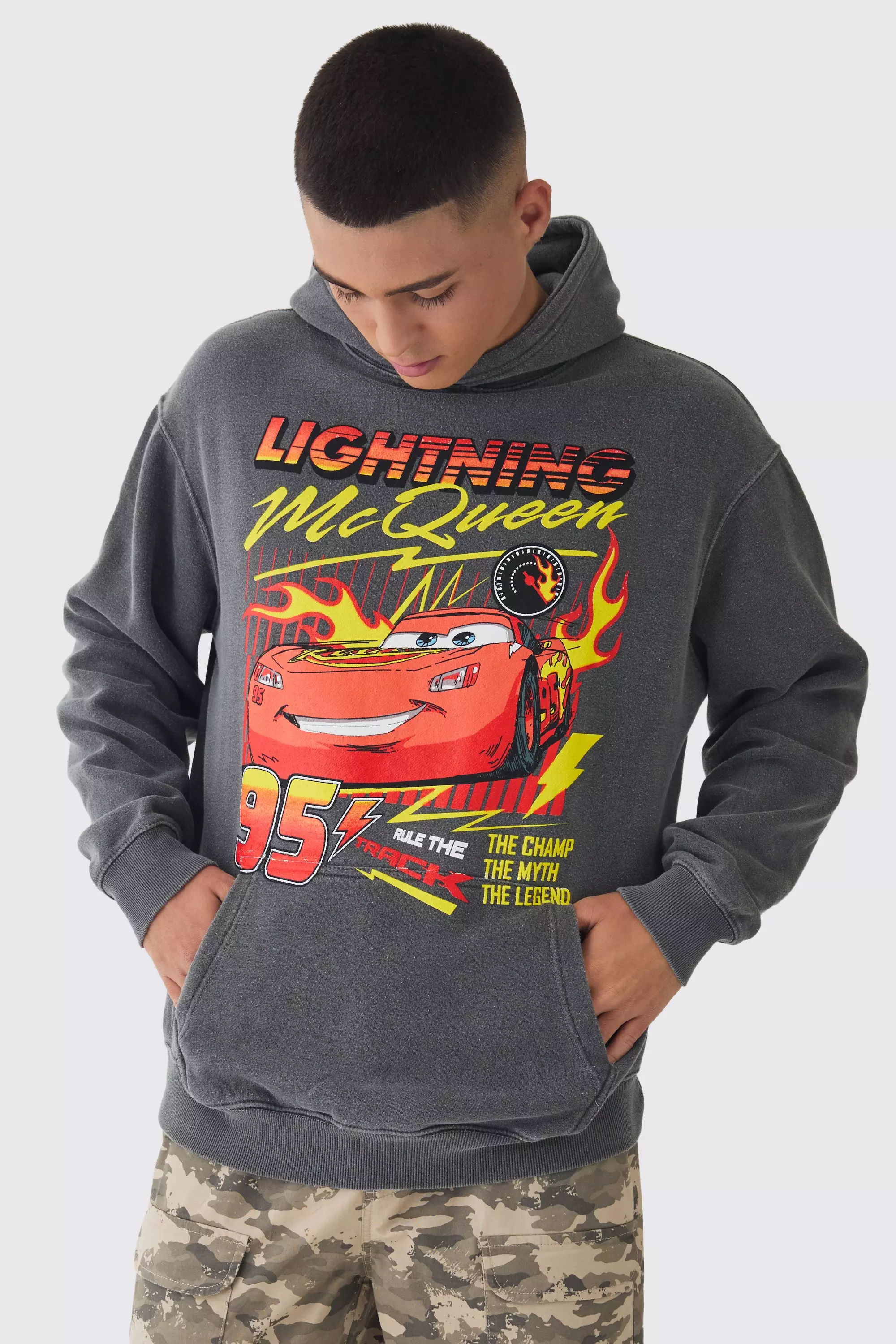 boohoo MAN★長袖 オーバーサイズ パーカー★Disney Cars カーズ cmm01058_black_xl?pdp.template