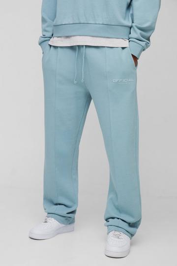 Straight Leg Heavyweight Pintuck Jogger dusty blue