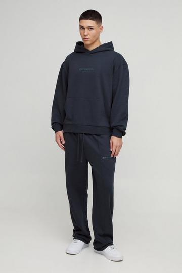 Oversized Boxy Heavyweight Hoodie Tracksuit charcoal