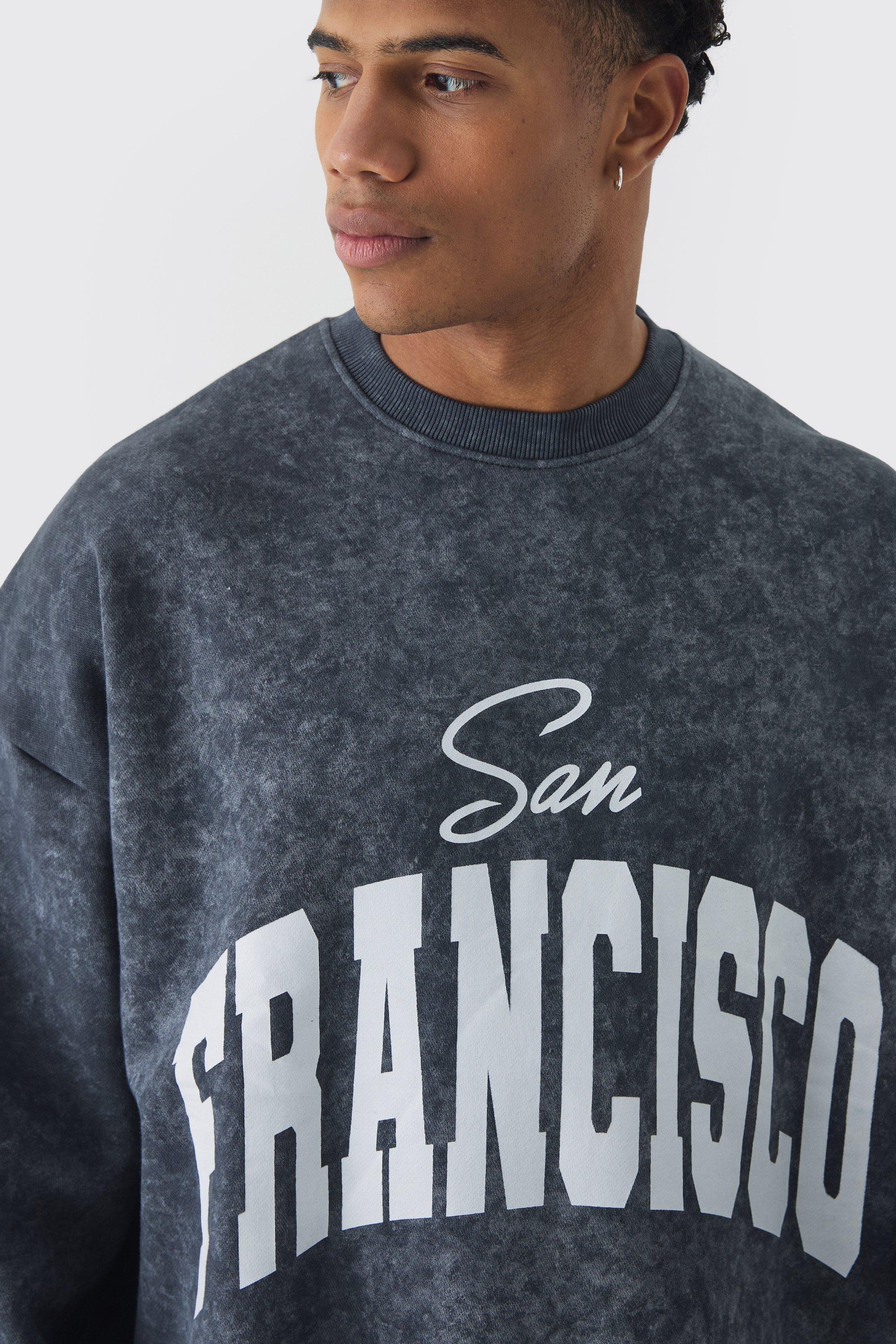 Extreme Oversized Washed San Francisco Graphic Sweatshirt