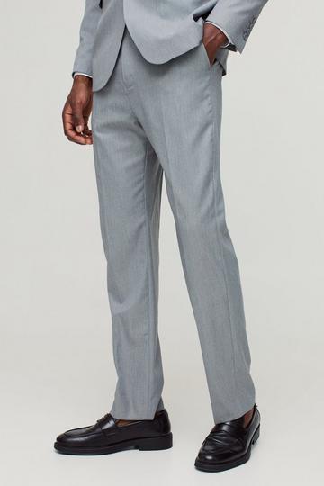 Fixed Waist Straight Stripe Texture Tailored Trouser grey