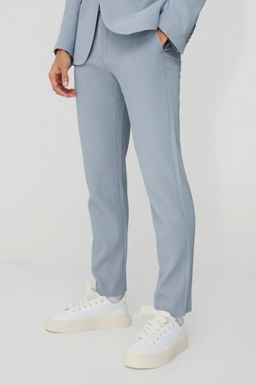 Fixed Waist Slim Fit Pleated Trouser grey