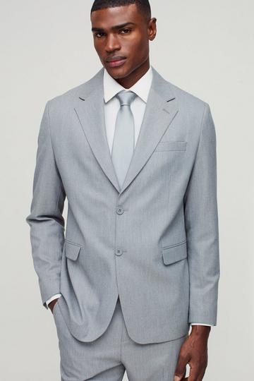 Straight Fit Stipe Texture Blazer grey