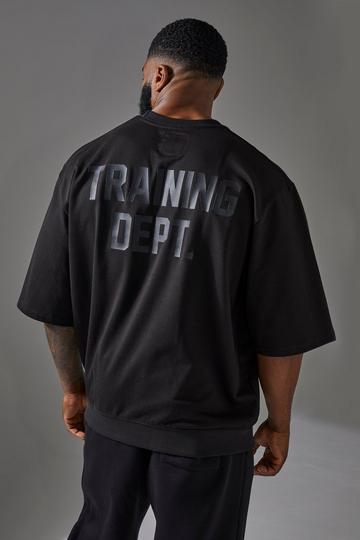 Training Dept Short Sleeve Loopback Oversized Hoodie black