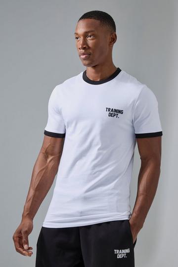 Training Dept Ringer Muscle Fit T-shirt white