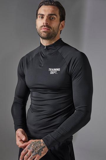 Training Dept Muscle Fit Geperforeerde Rits Met Korte Rits black