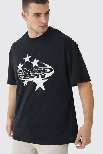 Tall Limited Edition Star Print Graphic T-Shirt black