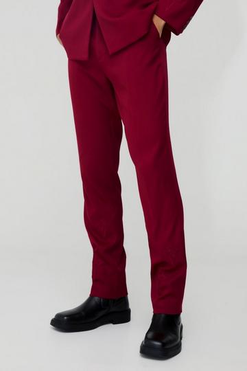 Straight Fit Cross Applique Tailored Trouser burgundy