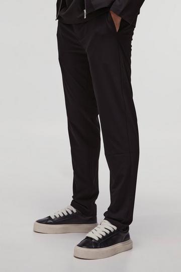 Black Slim Fit Technical Stretch Homme Fixed Waist Trouser