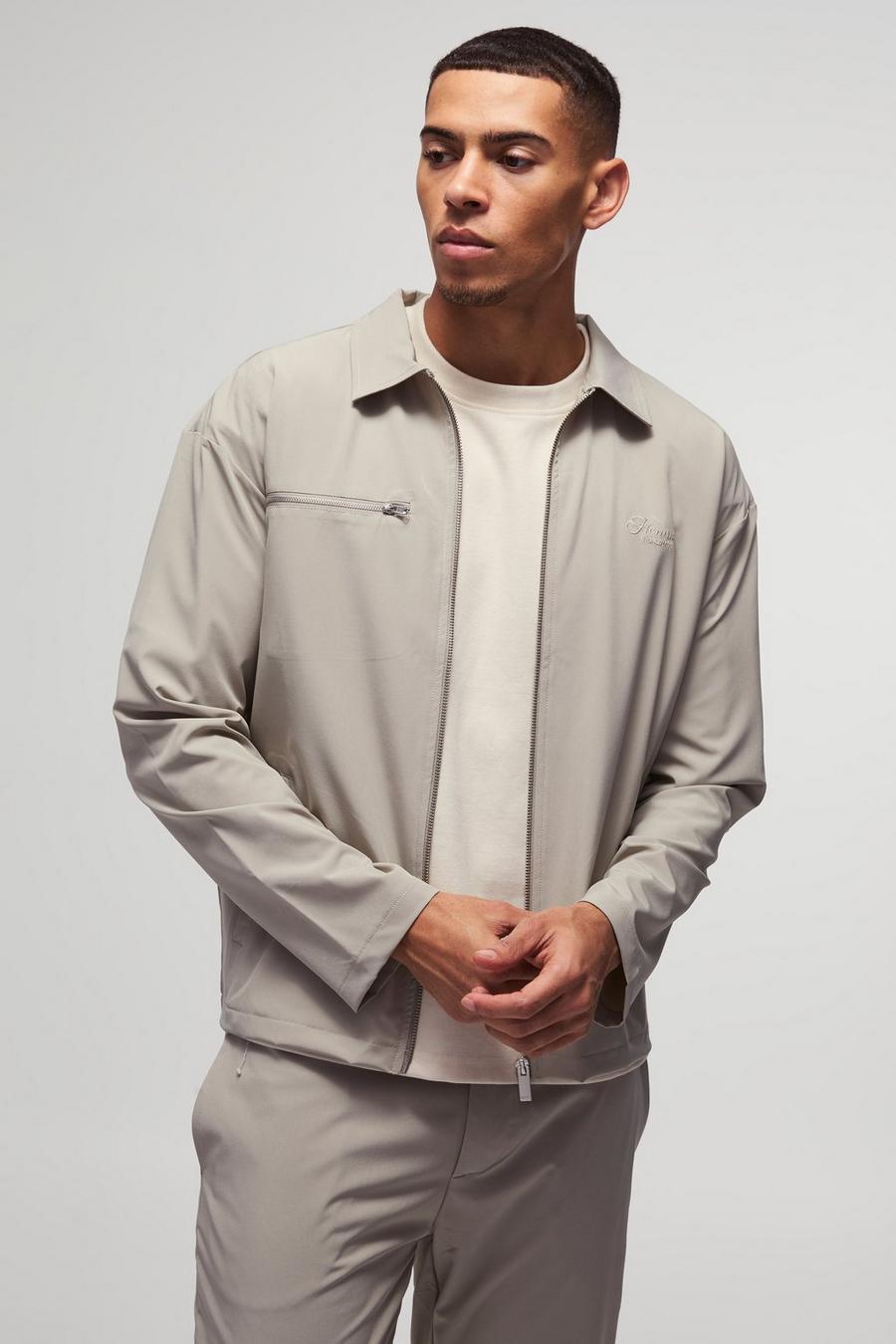 Regular Fit Technical Stretch Homme Overshirt | boohoo USA Regular Fit Technical Stretch Homme Overshirt | boohoo USA