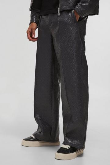 Wide Fit Coated Boucle Trouser slate blue