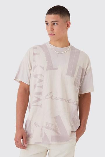 Oversized Vintage Washed Graphic T-shirt ecru