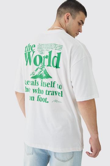 Tall Travel Back Print Graphic T-Shirt white