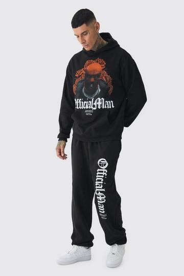 Tall Balaclava Graphic Oversized Tracksuit black