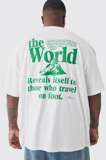 Plus Travel Back Print Graphic T-Shirt white