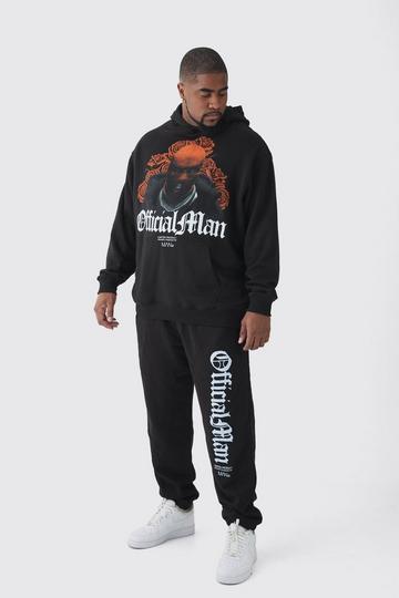 Plus Balaclava Graphic Oversized Tracksuit black