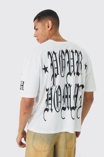 Oversized Boxy Pour Homme Gothic T-Shirt white