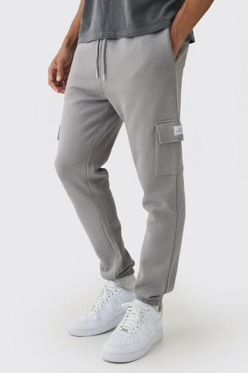 Slim Fit Woven Tab Basic Cargo Jogger dark grey