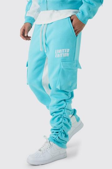 Ruched Star Applique Cargo Pocket Jogger aqua