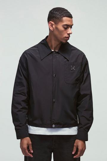 Collared MAN Harrington Jacket in Black black