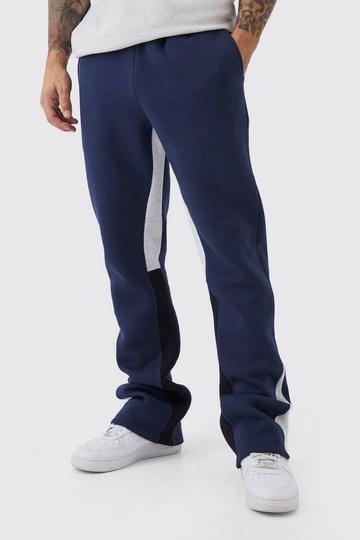 Stacked Slim Fit Joggingbroek Met Wijde Pijpen En Gusset navy