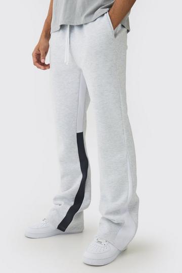 Stacked Regular Fit Joggingbroek Met Gusset Detail grey marl