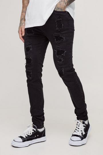 Tall Gescheurde Stacked Stretch Skinny Jeans antique blue