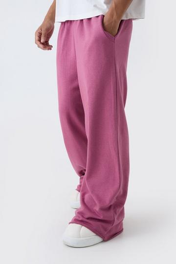 Extreme Wide Leg Raw Edge Loopback Jogger mauve