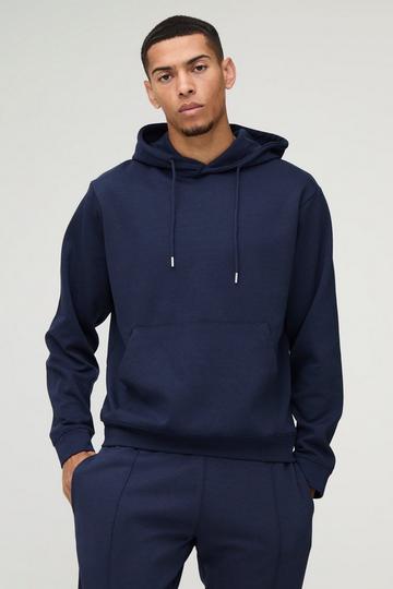 Heavyweight Interlock Hoodie navy