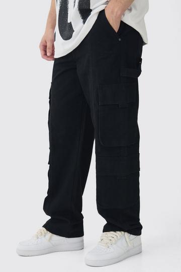 Tall Relaxed Fit Large Pocket Cargo Trousers black