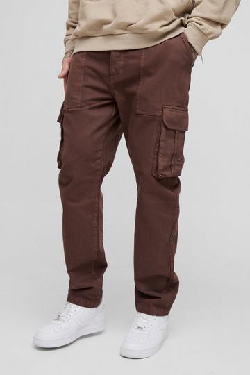 Tall Tapered Fit Cargo Trousers in Chocolate chocolate