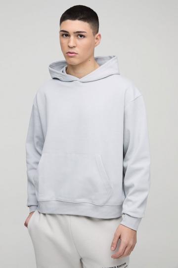 Oversized Dikke Boxy Super Clean Interlock Hoodie light grey