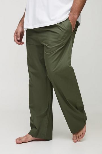 Plus Woven Tab Lounge Joggers in Khaki khaki