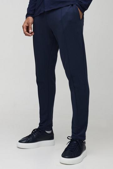 Dikke Super Clean Interlock Slim Fit Joggingbroek navy