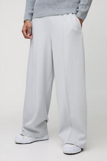 Extreme Wide Leg Heavyweight Interlock Jogger light grey