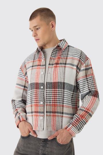 Oversized Check Long Sleeve Shirt ecru