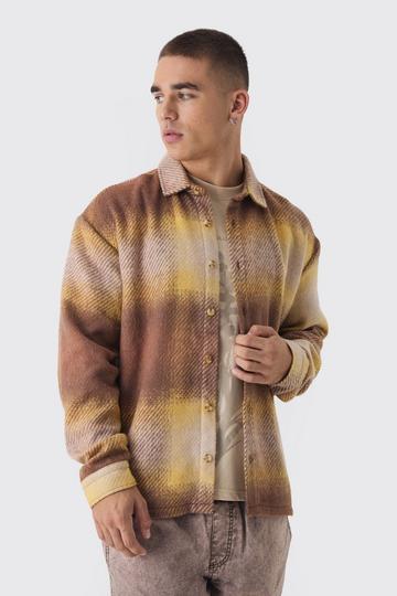 Oversized Flannel Check Shirt brown