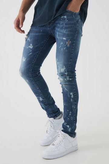 Gescheurde Gescheurde Stretch Super Skinny Jeans dark blue