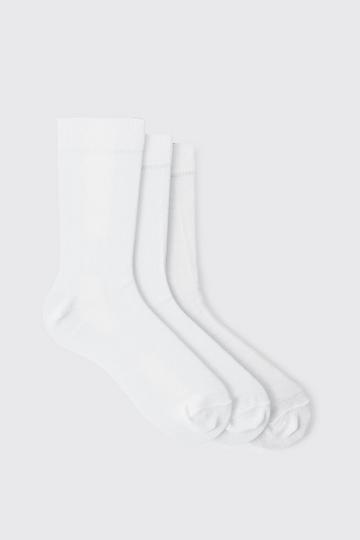 3 Pack Dress Socks white