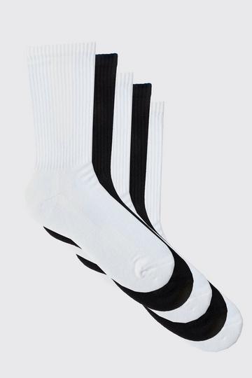 5 Mix Plain Sport Socks white