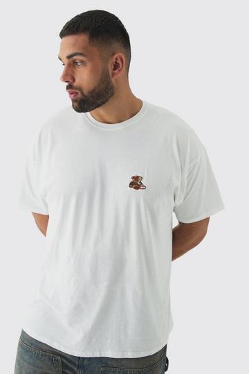 Plus Embroidered Evil Teddy T-Shirt white