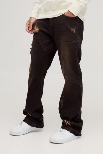 Onbewerkte Gebleekte Flared Slim Fit Carpenter Jeans brown