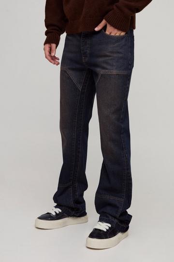 Onbewerkte Gebleekte Flared Slim Fit Carpenter Jeans blue