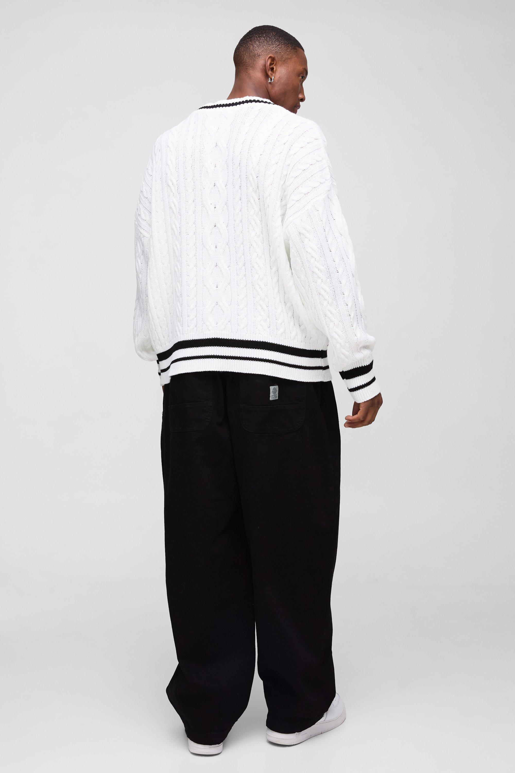 Oversized V Neck Varsity Jumper